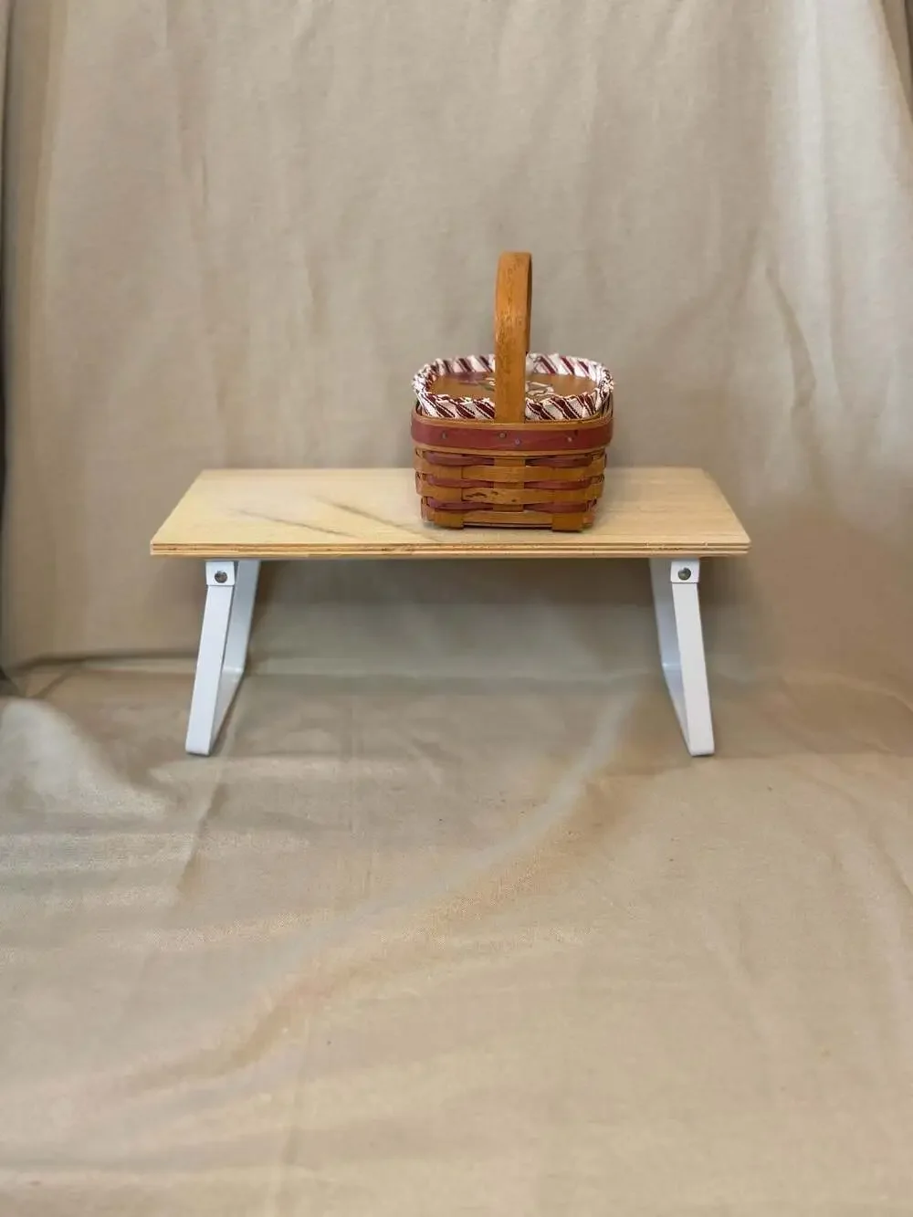 Longaberger Woven Basket with Wooden Lid and Plastic Liner